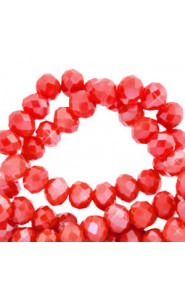 Top Glas Facett Glasschliffperlen 4x3mm rondellen Exotic red-pearl shine coating